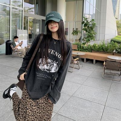 美式复古套装裙上衣豹纹半身裙