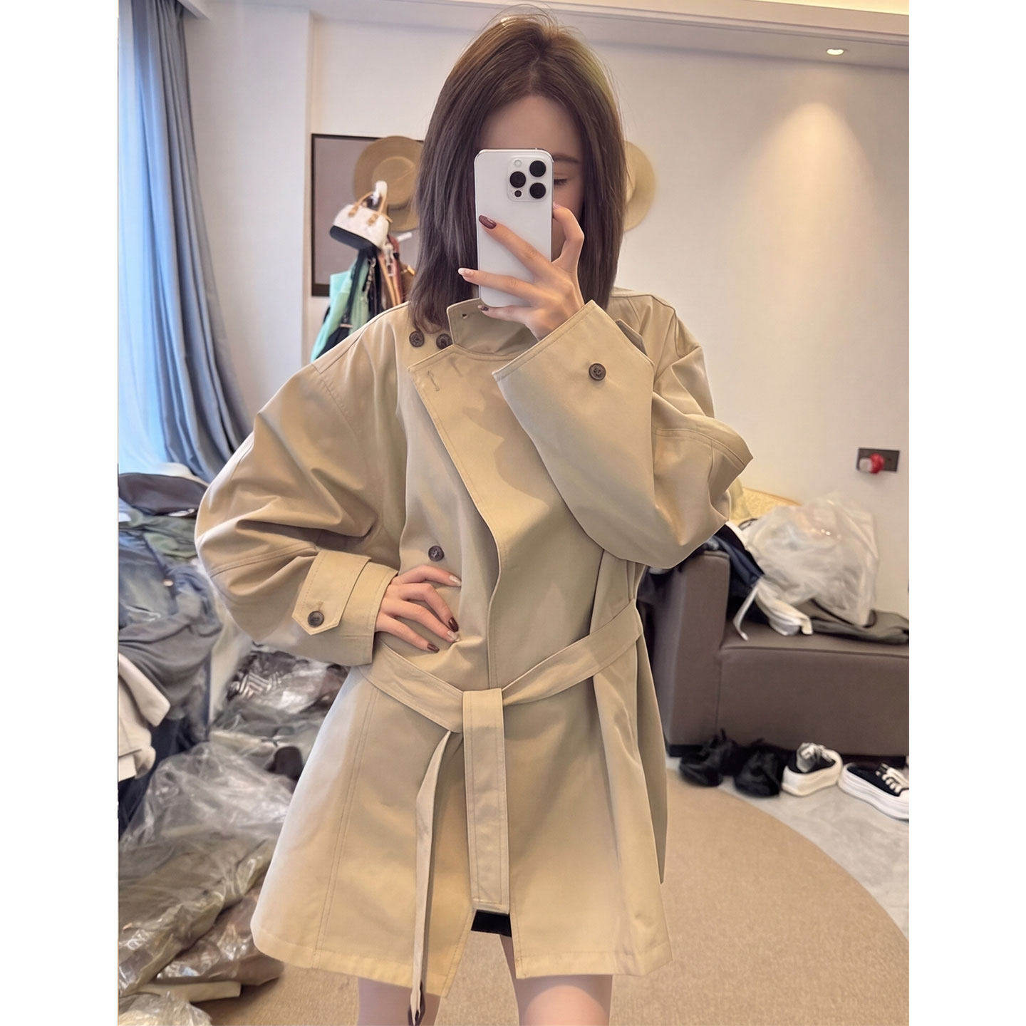 【送运费险】韩系卡其色风衣女秋