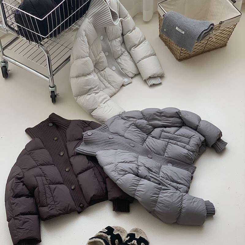 韩系冬季棉服女短款2026新款洋气宽松面包服时尚拼接棉衣外套女装