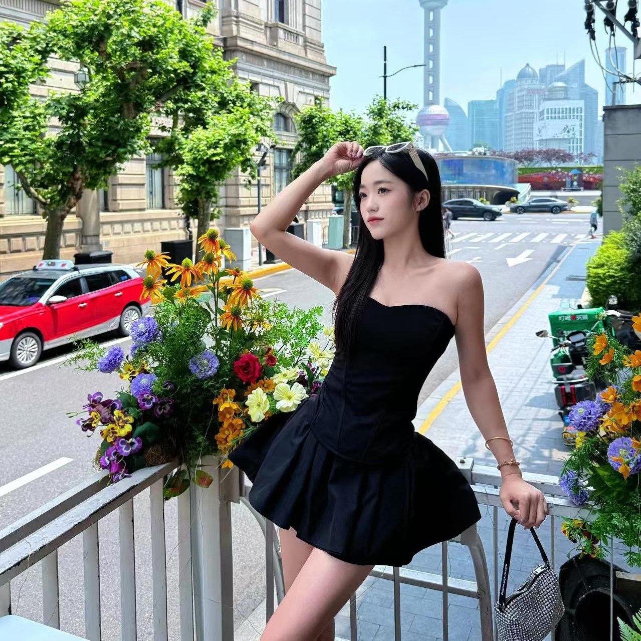 【送运费险】黑色抹胸背心半身裙