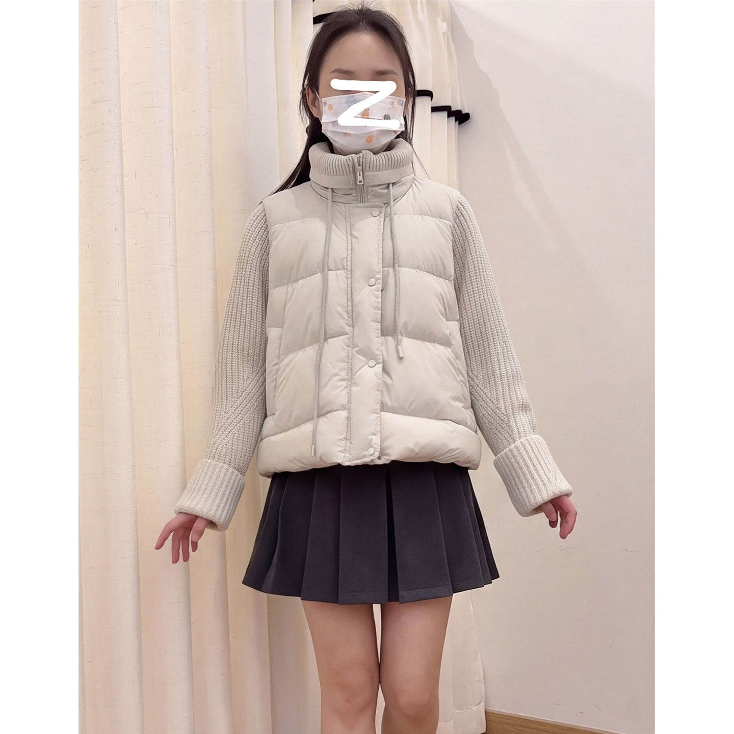 【送运费险】针织拼接棉服外套