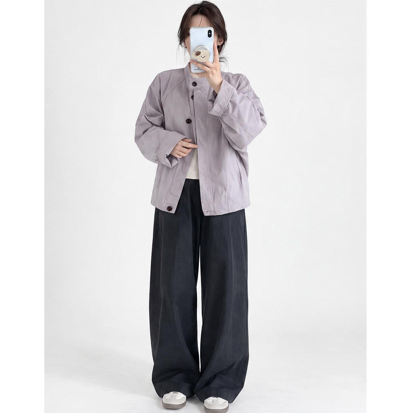【送运费险】韩系宽松立领风衣女