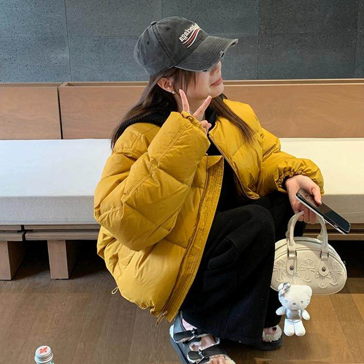 姜黄色棉服小个子短款加厚面包服