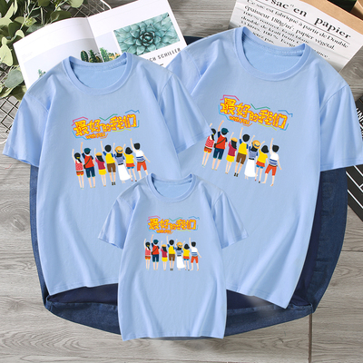 纯棉母子装幼儿园短袖t恤