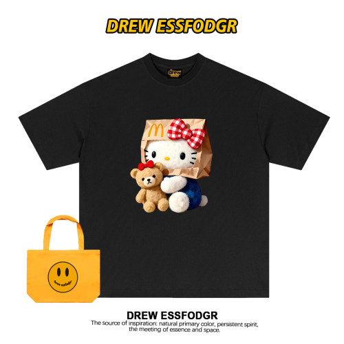 Drew卡通HelloKitty纯棉短袖T恤