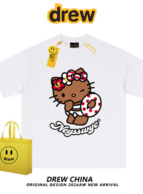 drew潮牌HelloKitty印花短袖T恤