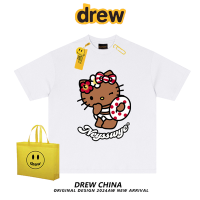 drew潮牌HelloKitty印花短袖T恤
