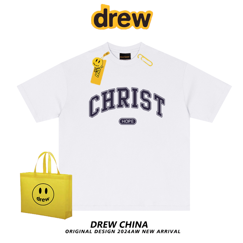 官网drew朴彩英rose同款字母短袖