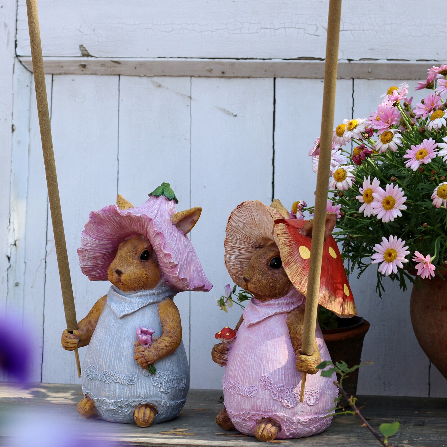 2026新款庭院造景装饰花园户外摆件动物雕塑艾香蚊香座 兔子装饰