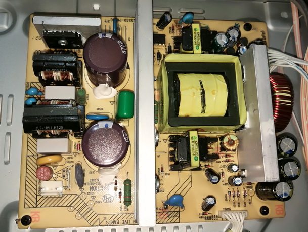 Repair of Philips HTS5520 93 DVD player power board malfunction such as power failure and silent sound
