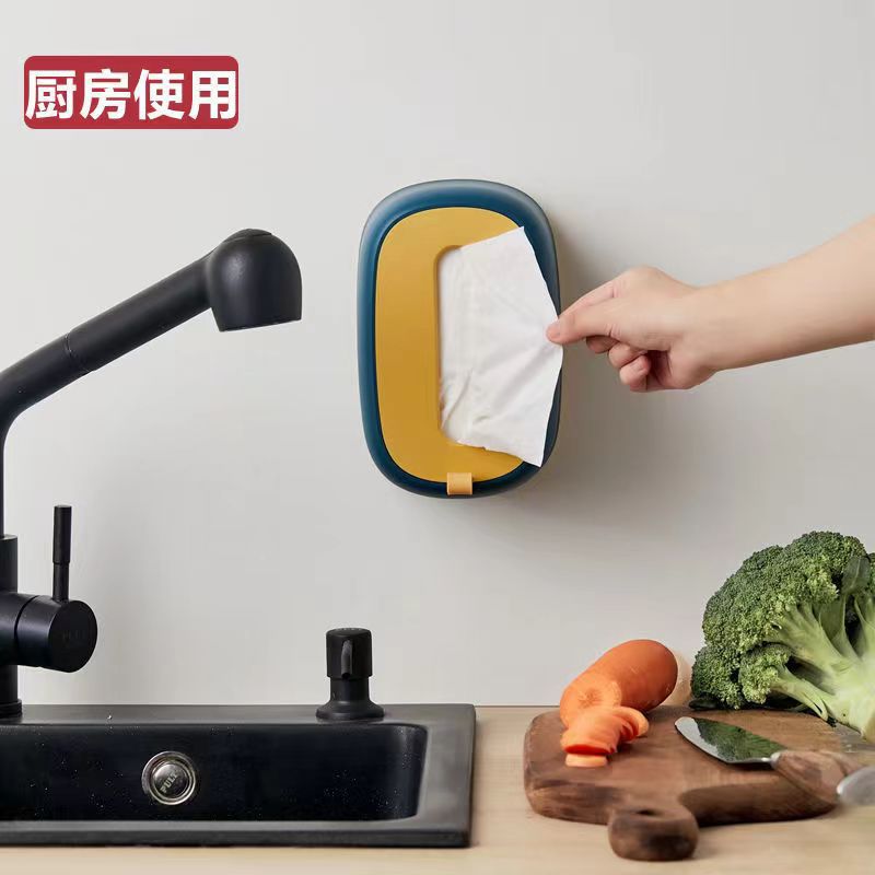 壁挂式卫生间餐巾纸创意纸巾盒弹簧抽纸盒轻奢家用客厅厨房