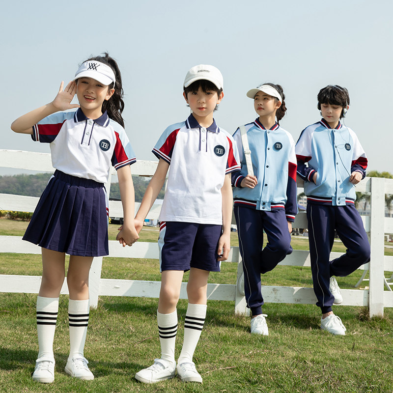 夏装幼儿园园服春秋装小学生运动服三件套校服儿童春季棉质班服