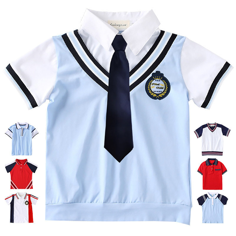 优选童校服春夏T恤一摸一样校服