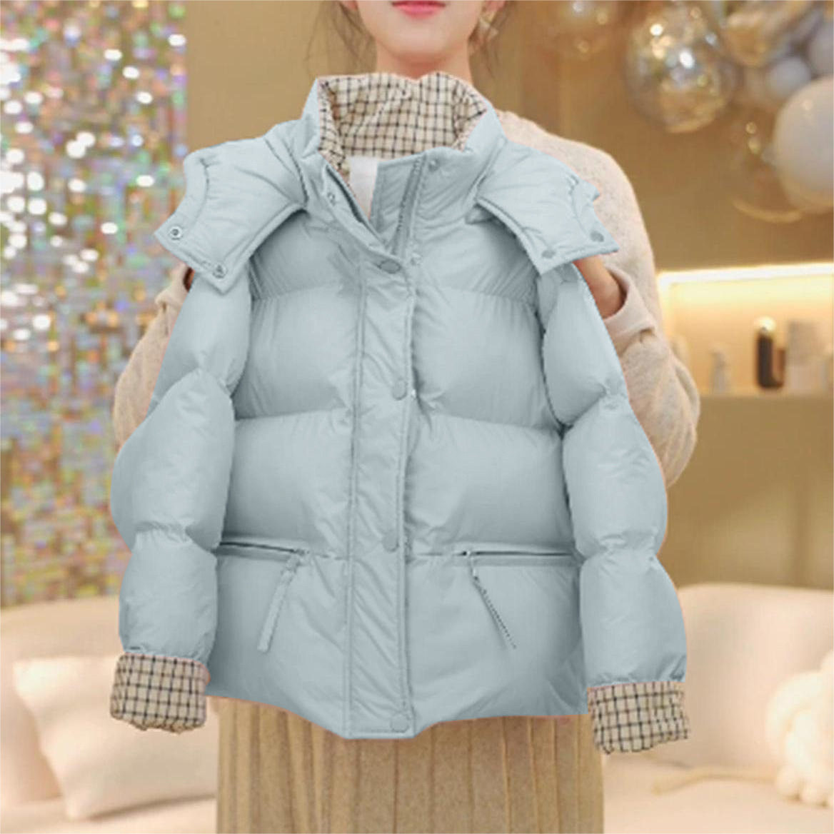 2026秋冬季新款女童羽绒棉服中大童棉衣加绒外套儿童宝宝洋气冬装