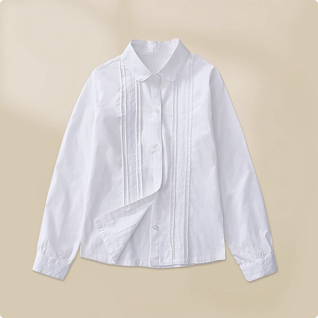 伊顿同款校服蕾丝白色衬衣校服
