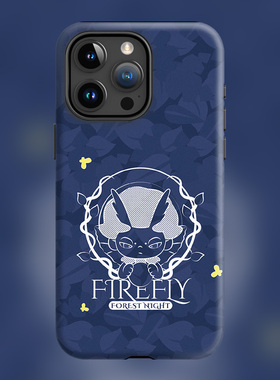 DIMOO森林之夜潮玩新款16plus萤火虫适用iPhone15Promax苹果手机壳14防摔套13蓝色磨砂软壳女磁吸Magsafe玛特