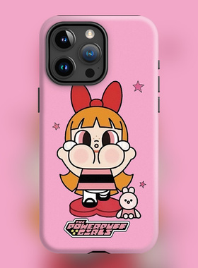 CRYBABY飞天小女警潮玩新款16plus哭娃适用iPhone15Promax苹果手机壳14防摔套13磨砂粉色花花软壳磁吸Magsafe