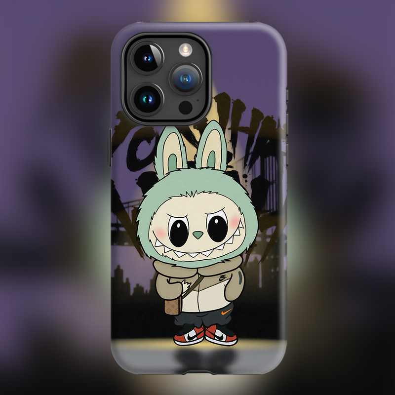 POP周边手办LABUBU适用iPhone15Promax苹果手机壳14防摔套13个性11可爱卡通精灵盲盒拉布布16plus潮玩带支架