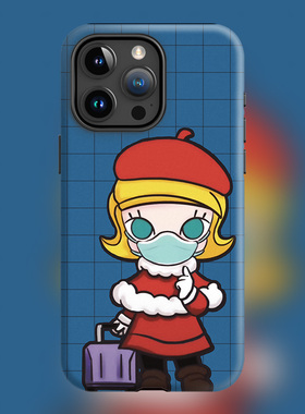 玛特潮玩新款16plus蓝色茉莉适用iPhone15Promax苹果手机壳14防摔套13磨砂可爱卡通口罩Molly磁吸Magsafe支架