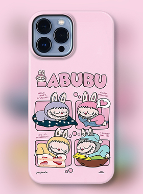 POP潮玩Labubu拉布布适用iPhone15Promax苹果手机壳潮牌14防摔套13个性12女11可爱卡通明星手办盲盒精灵甜品