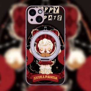 玛特联名潮牌SKULLPANDA许愿时间适用iphone16ProMax手机壳15pro磁吸支架11卡通13日韩12新款 XR潮 14plus时尚