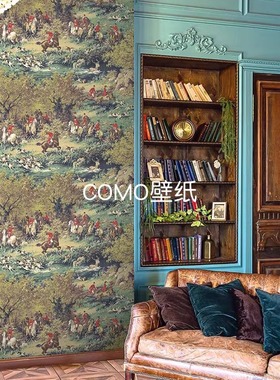 美国进口Carl Robinson做旧美式人物狩猎墙纸壁纸CL71502 CL71505