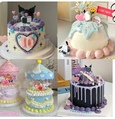 库洛米卡通迷你公仔蛋糕摆件