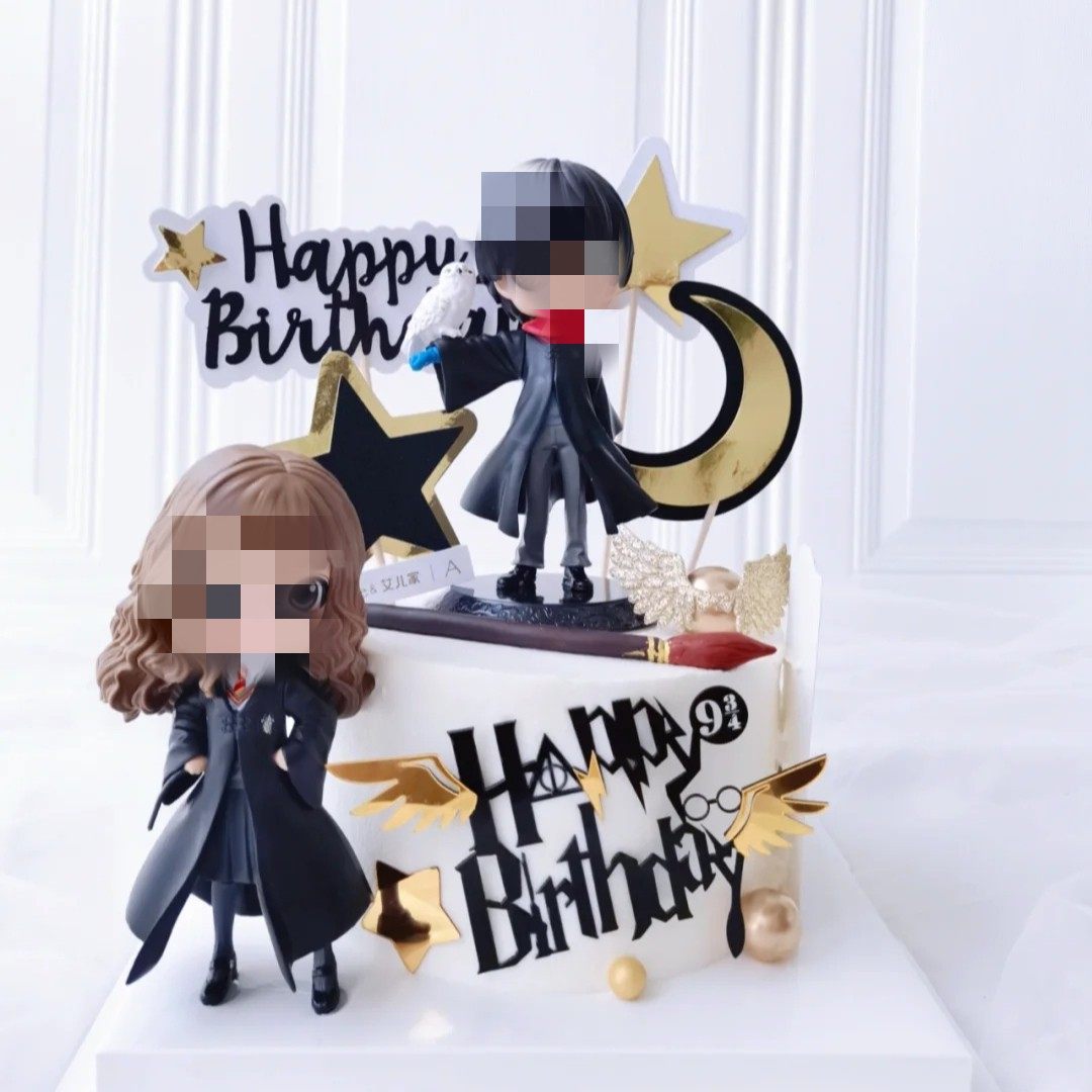 哈利蛋糕装饰 波特魔法学院王国q版摆件模型 卡特蛋糕烘焙玩偶
