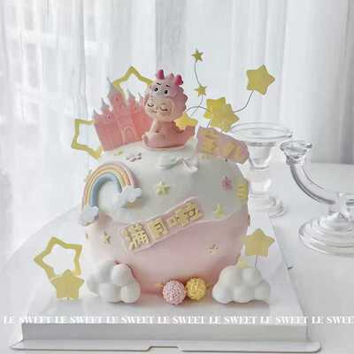 小狗小汪飞机小马动画玩偶蛋糕装饰烘焙儿童生日蛋糕