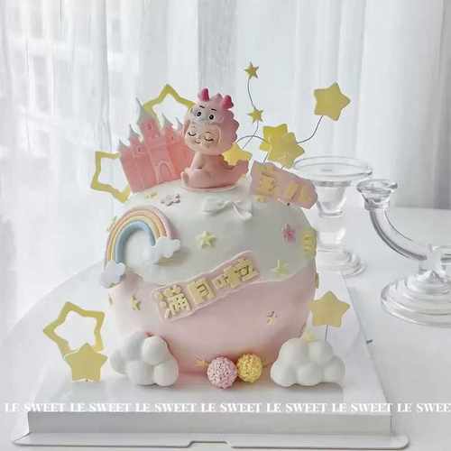 小狗小汪飞机小马动画玩偶蛋糕装饰烘焙儿童生日蛋糕