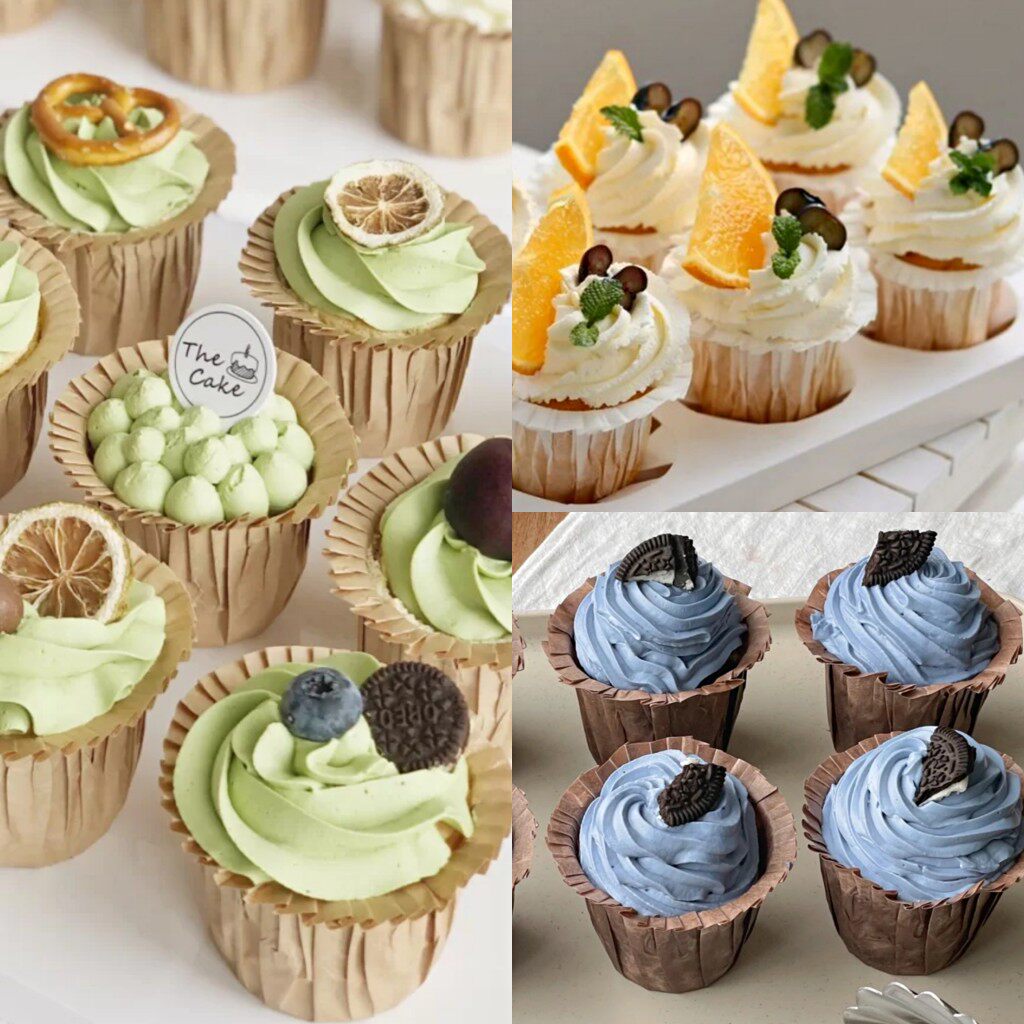 中号蛋糕烘焙纸杯荷叶边金白褐防油耐高温马芬礼帽杯麦芬杯包邮