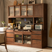 北美黑胡桃木餐边柜实木多功能储物柜客厅靠墙一体收纳柜厨房橱柜