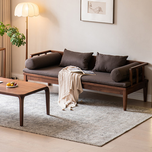 北美黑胡桃木实木罗汉床