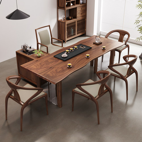 北美黑胡桃木大板茶桌