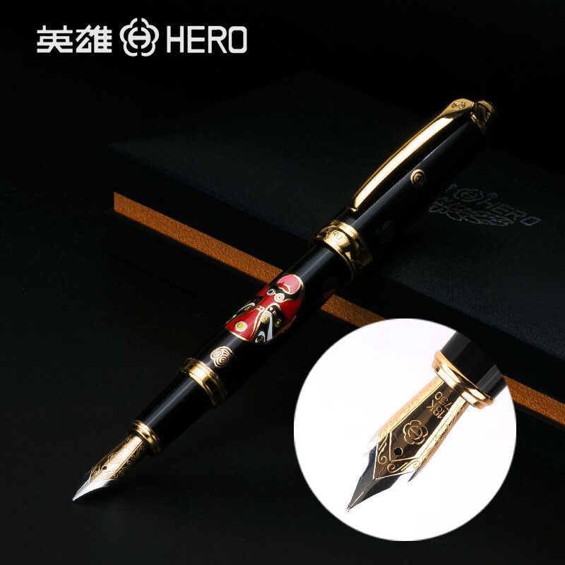 英雄(HERO)钢笔 8001京剧脸谱祥云18K金笔 中国国粹礼品笔