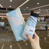 日本Wpc.粉彩涂料黑胶五折太阳伞晴雨两用胶囊防晒UV紫外线遮阳伞
