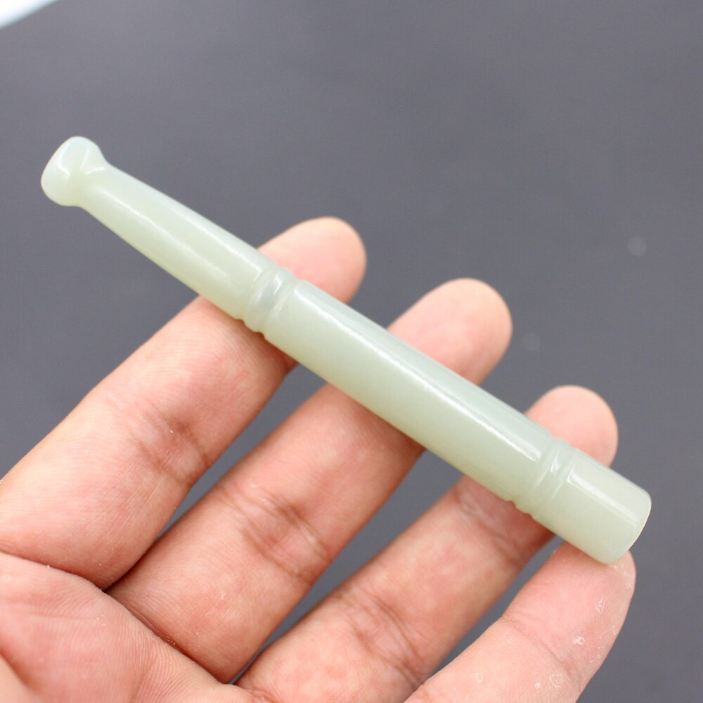 雲海缘和田玉青白玉手工雕刻循环过滤器烟嘴玉石长款清肺养生温润