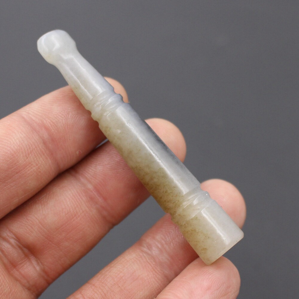 天然新疆和田玉青花籽玉烟嘴男女款烟杆老烟嘴循环过滤器烟嘴玉石