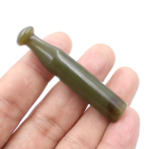 天然和田玉烟嘴糖青白玉石烟具
