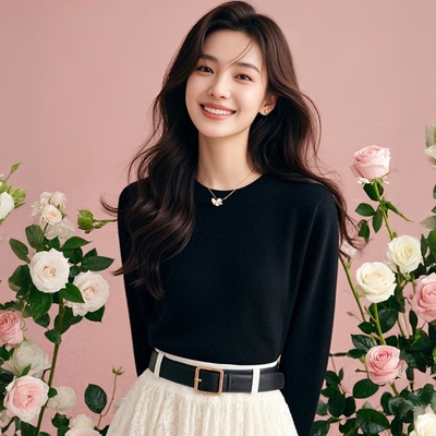 鄂尔多斯市女V领宽松针织打底衫内搭上衣秋冬