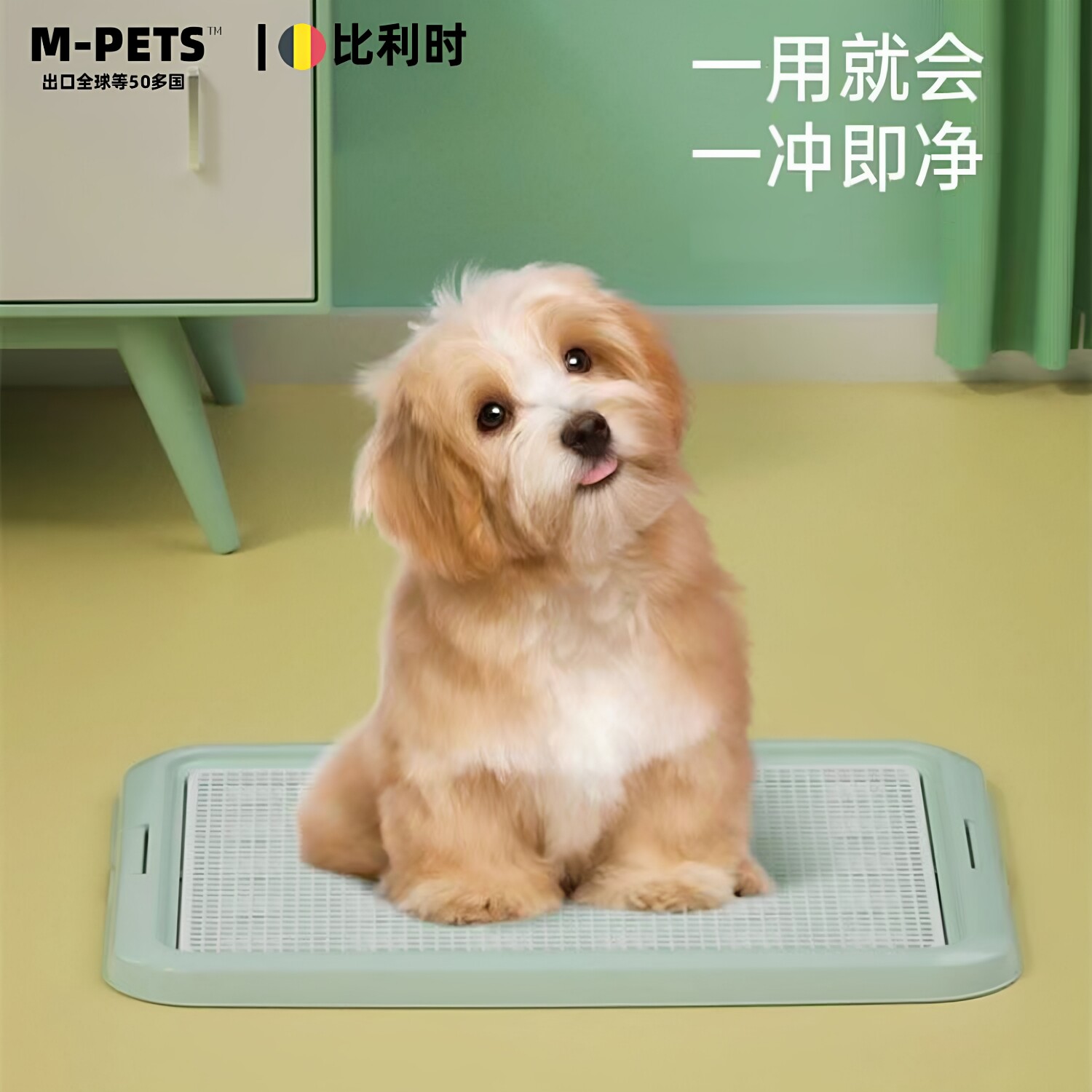 mpets宠物狗厕所平板尿片夹防踩屎不湿脚比熊柯基泰迪中小狗砂盆