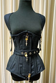 包邮 新款 牛仔绑带束腰收身腰封corset宫廷钢骨马甲收腹塑腰束身衣