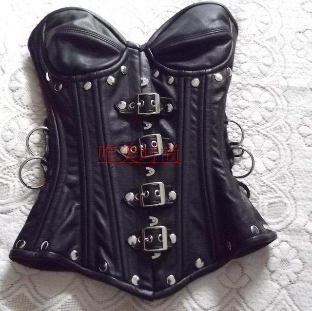 钢骨定制新款真皮corset束腰宫廷马甲复古束身衣哥特式塑身衣包邮