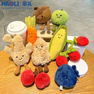 可爱玉米胡萝卜毛绒公仔钥匙扣2025年新款女礼物仿真果蔬包包挂件