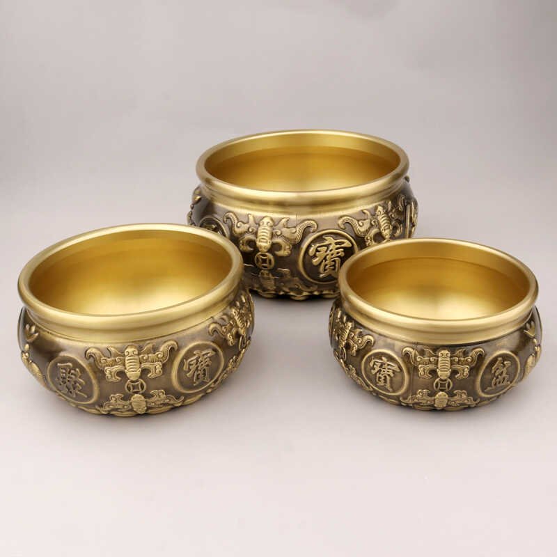 开业送礼品家居米缸黄铜招财