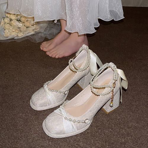 玛丽珍高跟鞋女小粗跟18岁成年礼