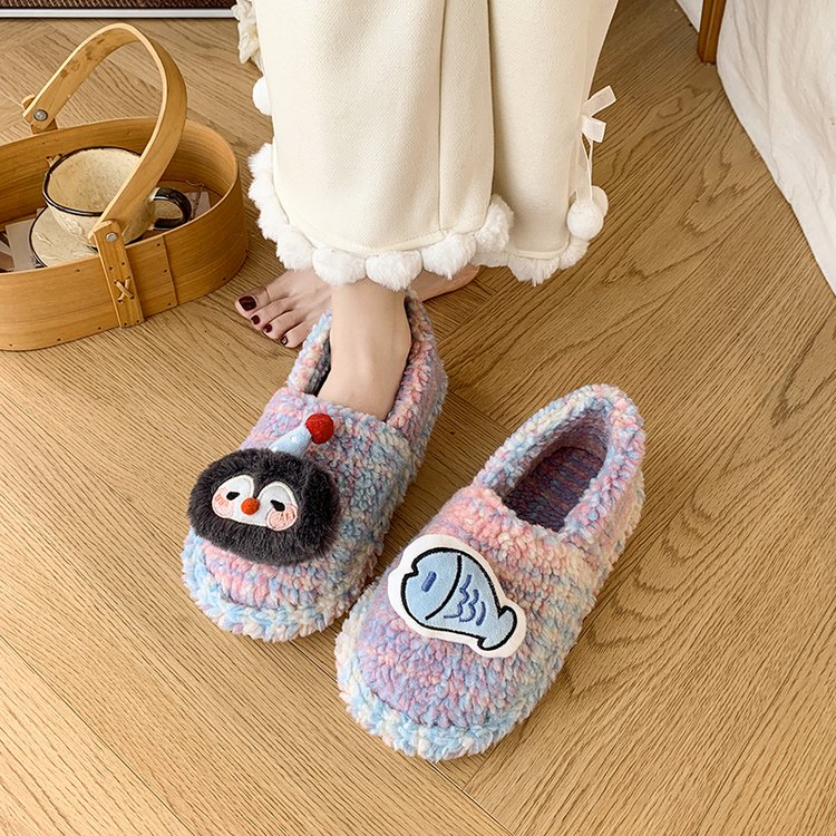 2025秋冬新款可爱小鱼毛毛鞋