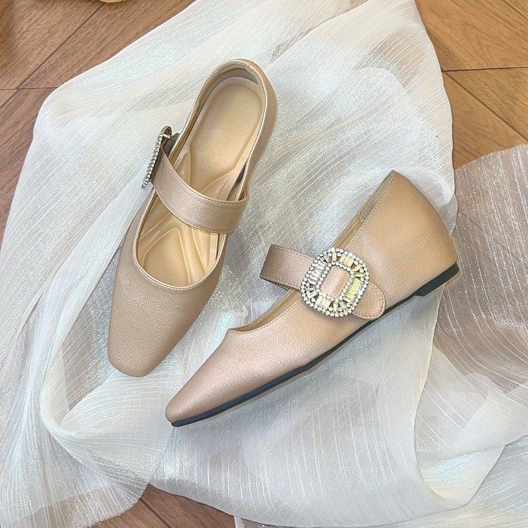 法式浅口内增高单鞋女2025夏季新款小香风方头水钻一字扣玛丽珍鞋,女鞋,浅口单鞋,淘宝优惠券,粉丝福利购,淘宝优惠卷