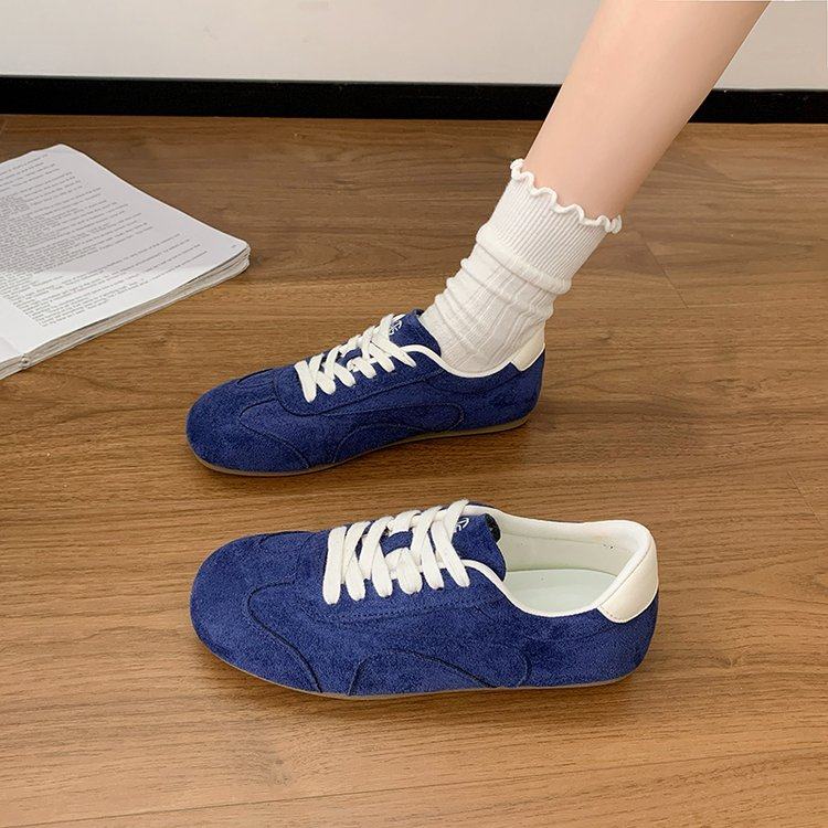 复古休闲鞋拼色德训鞋2026春夏系带平底运动鞋女户外跑步休闲鞋潮,女鞋,时尚休闲鞋,淘宝优惠券,粉丝福利购,淘宝优惠卷