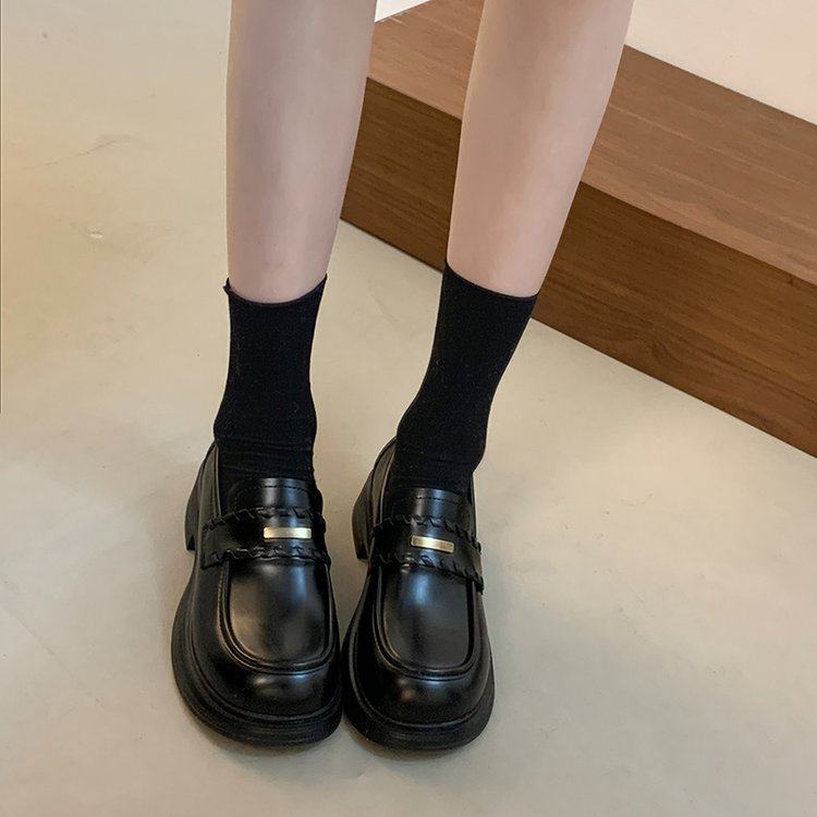 法式厚底乐福鞋女2026春秋新款百搭不累脚单鞋一脚蹬日系jk小皮鞋,女鞋,乐福鞋（豆豆鞋）,淘宝优惠券,粉丝福利购,淘宝优惠卷